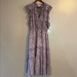 BB Dakota by Steve Madden Lavender Floral Ruffle Maxi Dress